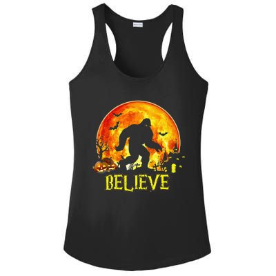 Scary Bigfoot Halloween Costume Blood Moon Sasquatch Believe Ladies PosiCharge Competitor Racerback Tank