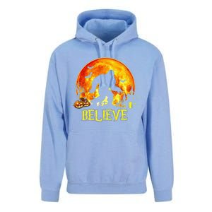 Scary Bigfoot Halloween Costume Blood Moon Sasquatch Believe Unisex Surf Hoodie