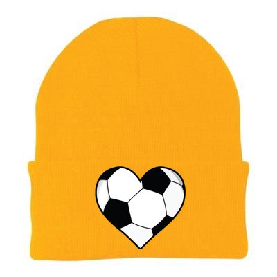 Soccer Ball Heart Gift Idea For Mom Dad Knit Cap Winter Beanie