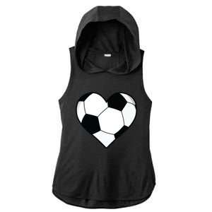 Soccer Ball Heart Gift Idea For Mom Dad Ladies PosiCharge Tri-Blend Wicking Draft Hoodie Tank