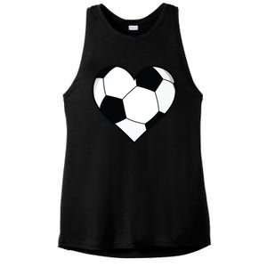 Soccer Ball Heart Gift Idea For Mom Dad Ladies PosiCharge Tri-Blend Wicking Tank