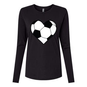 Soccer Ball Heart Gift Idea For Mom Dad Womens Cotton Relaxed Long Sleeve T-Shirt