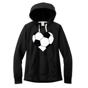 Soccer Ball Heart Gift Idea For Mom Dad Women's Fleece Hoodie