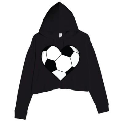 Soccer Ball Heart Gift Idea For Mom Dad Crop Fleece Hoodie