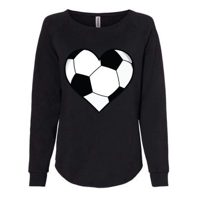 Soccer Ball Heart Gift Idea For Mom Dad Womens California Wash Sweatshirt