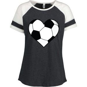 Soccer Ball Heart Gift Idea For Mom Dad Enza Ladies Jersey Colorblock Tee