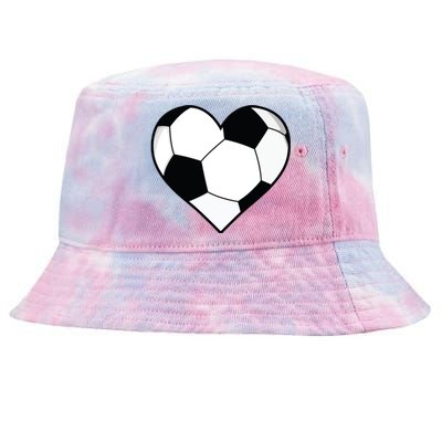 Soccer Ball Heart Gift Idea For Mom Dad Tie-Dyed Bucket Hat