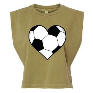 Soccer Ball Heart Gift Idea For Mom Dad Garment-Dyed Women's Muscle Tee