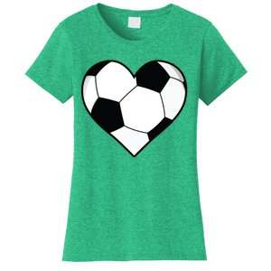 Soccer Ball Heart Gift Idea For Mom Dad Women's T-Shirt