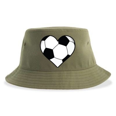 Soccer Ball Heart Gift Idea For Mom Dad Sustainable Bucket Hat