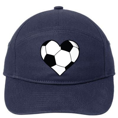 Soccer Ball Heart Gift Idea For Mom Dad 7-Panel Snapback Hat