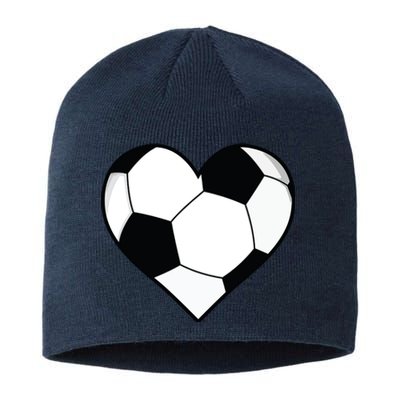 Soccer Ball Heart Gift Idea For Mom Dad Sustainable Beanie