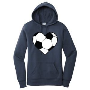 Soccer Ball Heart Gift Idea For Mom Dad Women's Pullover Hoodie