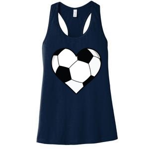 Soccer Ball Heart Gift Idea For Mom Dad Women's Racerback Tank