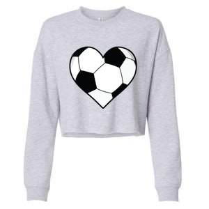 Soccer Ball Heart Gift Idea For Mom Dad Cropped Pullover Crew