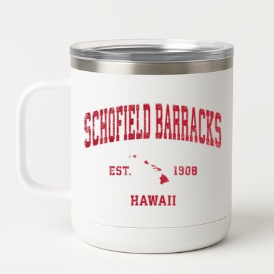 Schofield Barracks Hawaii Hi Vintage Sports 12 oz Stainless Steel Tumbler Cup