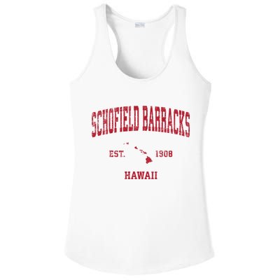 Schofield Barracks Hawaii Hi Vintage Sports Ladies PosiCharge Competitor Racerback Tank