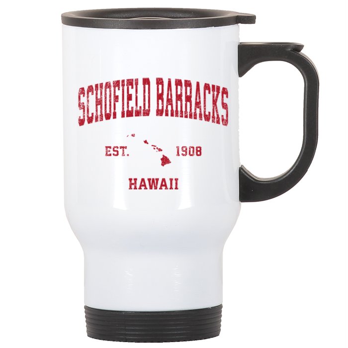 Schofield Barracks Hawaii Hi Vintage Sports Stainless Steel Travel Mug