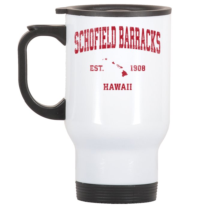 Schofield Barracks Hawaii Hi Vintage Sports Stainless Steel Travel Mug