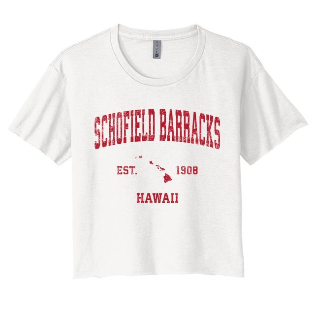 Schofield Barracks Hawaii Hi Vintage Sports Crop Top