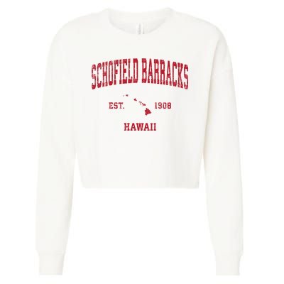 Schofield Barracks Hawaii Hi Vintage Sports Cropped Pullover Crew