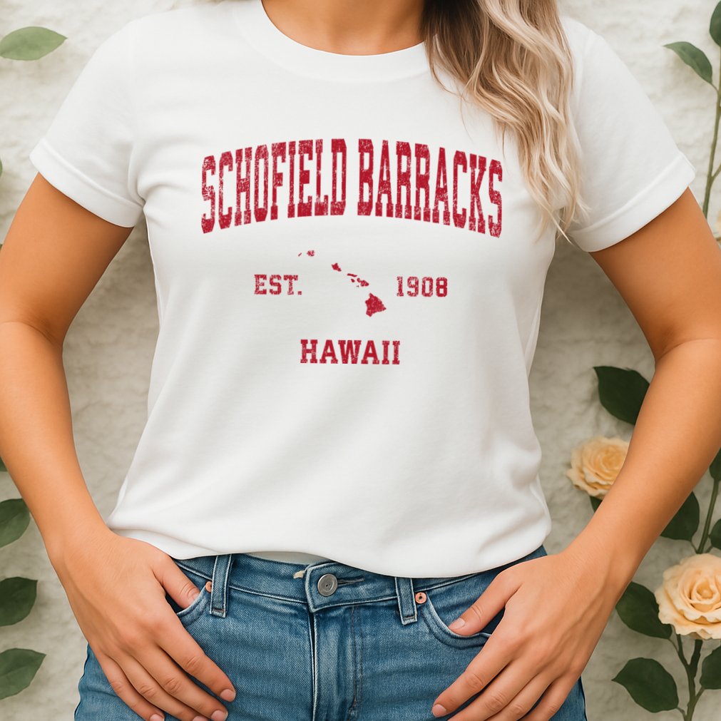 Schofield Barracks Hawaii Hi Vintage Sports Womens T-Shirt