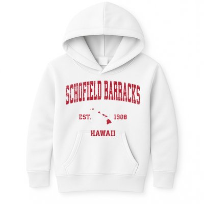 Schofield Barracks Hawaii Hi Vintage Sports Kids Hoodie