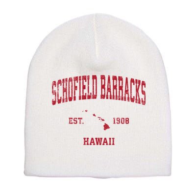 Schofield Barracks Hawaii Hi Vintage Sports Short Acrylic Beanie