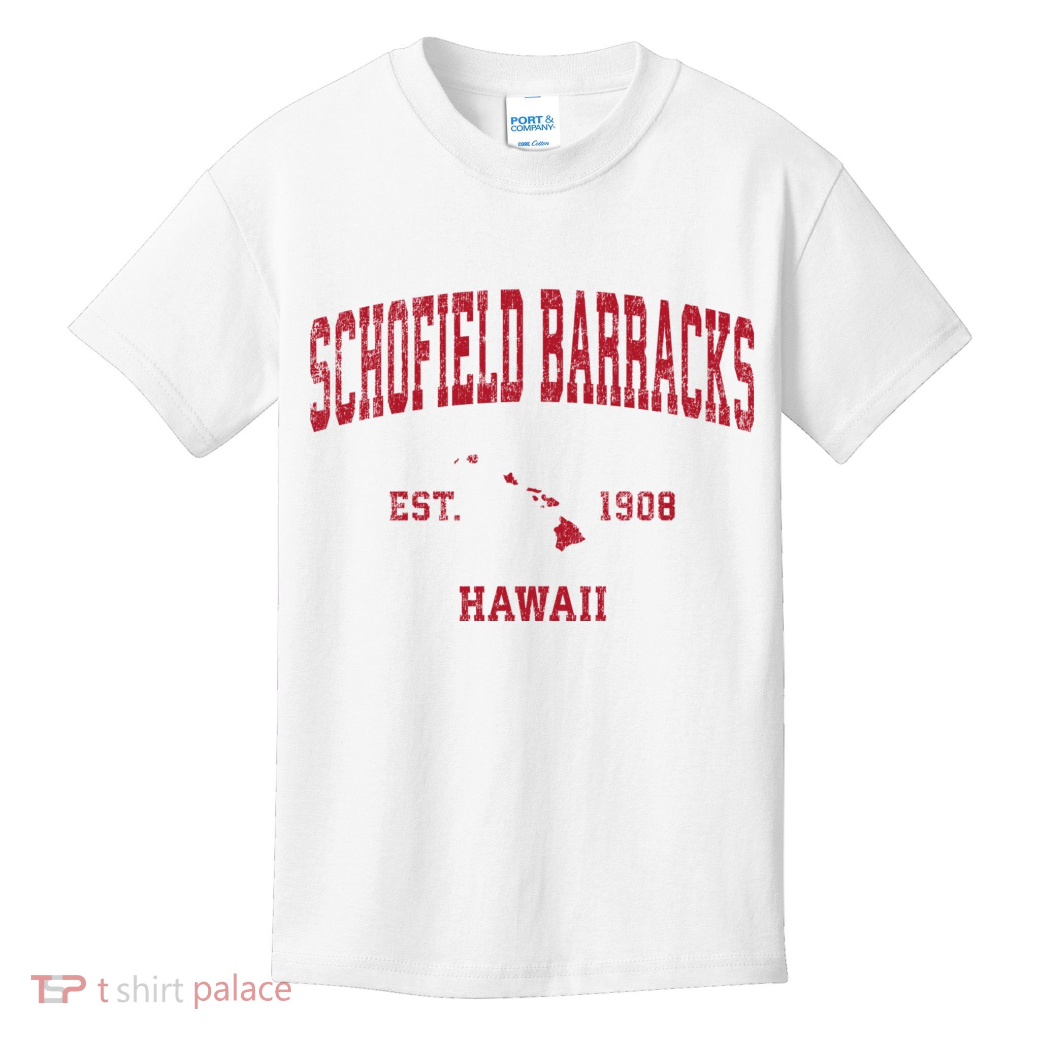 Schofield Barracks Hawaii Hi Vintage Sports Kids T-Shirt