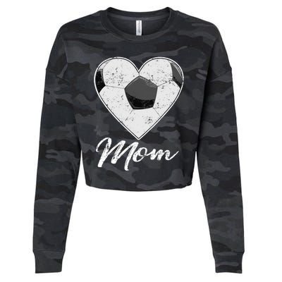 Soccer Ball Heart Mom Fan Gifts Idea Mothrer Sport Lover Cropped Pullover Crew