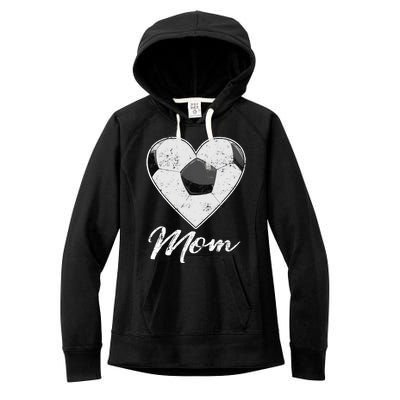 Soccer Ball Heart Mom Fan Gifts Idea Mothrer Sport Lover Women's Fleece Hoodie