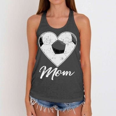 Soccer Ball Heart Mom Fan Gifts Idea Mothrer Sport Lover Women's Knotted Racerback Tank