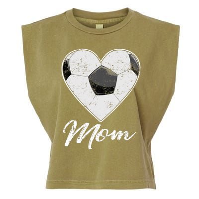 Soccer Ball Heart Mom Fan Gifts Idea Mothrer Sport Lover Garment-Dyed Women's Muscle Tee