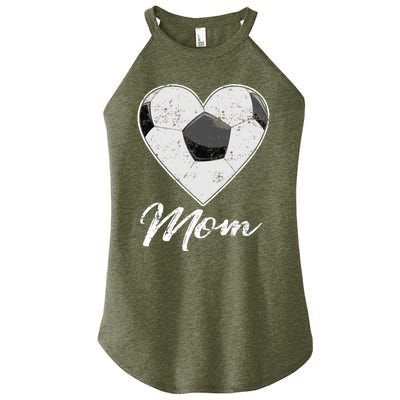 Soccer Ball Heart Mom Fan Gifts Idea Mothrer Sport Lover Women’s Perfect Tri Rocker Tank