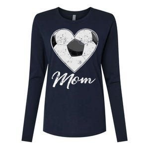 Soccer Ball Heart Mom Fan Gifts Idea Mothrer Sport Lover Womens Cotton Relaxed Long Sleeve T-Shirt