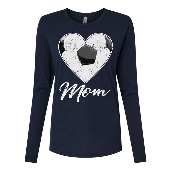 Soccer Ball Heart Mom Fan Gifts Idea Mothrer Sport Lover Womens Cotton Relaxed Long Sleeve T-Shirt