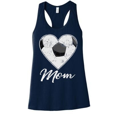 Soccer Ball Heart Mom Fan Gifts Idea Mothrer Sport Lover Women's Racerback Tank