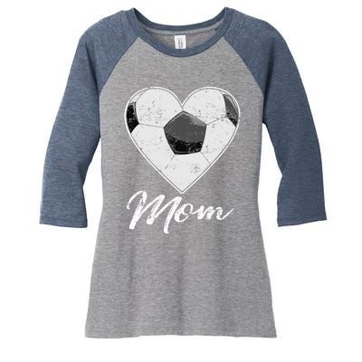 Soccer Ball Heart Mom Fan Gifts Idea Mothrer Sport Lover Women's Tri-Blend 3/4-Sleeve Raglan Shirt