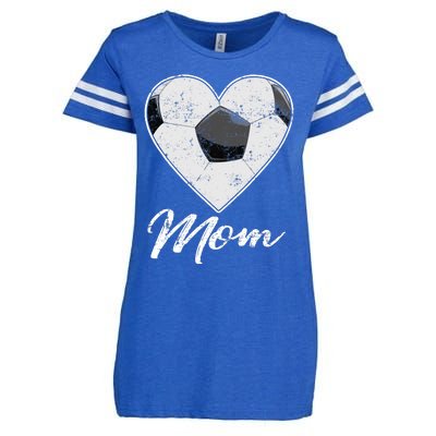 Soccer Ball Heart Mom Fan Gifts Idea Mothrer Sport Lover Enza Ladies Jersey Football T-Shirt