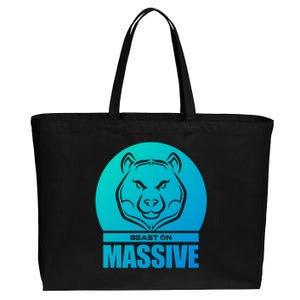 Solid Bear Head Beast Grey Gym Fitness Bodybuilding Training Gift Cotton Canvas Jumbo Tote