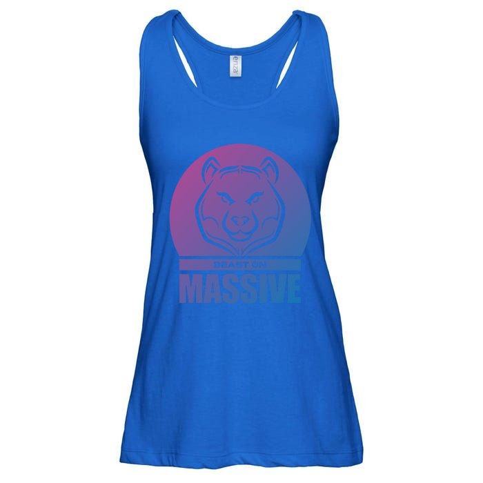 Solid Bear Head Beast Grey Gym Fitness Bodybuilding Training Gift Ladies Essential Flowy Tank