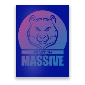 Solid Bear Head Beast Grey Gym Fitness Bodybuilding Training Gift Poster