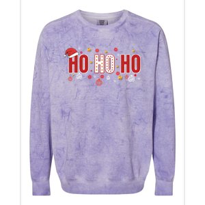 SantaS Big Ho Ho Ho And His Hat Christmas Colorblast Crewneck Sweatshirt