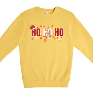 SantaS Big Ho Ho Ho And His Hat Christmas Premium Crewneck Sweatshirt