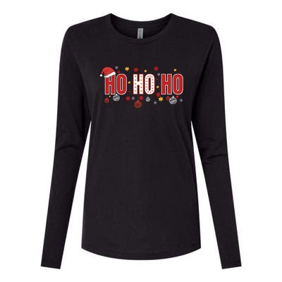 SantaS Big Ho Ho Ho And His Hat Christmas Womens Cotton Relaxed Long Sleeve T-Shirt