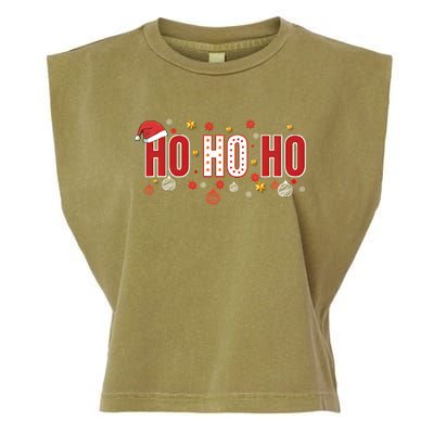 SantaS Big Ho Ho Ho And His Hat Christmas Garment-Dyed Women's Muscle Tee