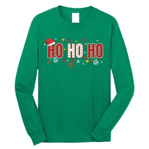 SantaS Big Ho Ho Ho And His Hat Christmas Long Sleeve Shirt