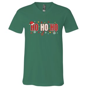 SantaS Big Ho Ho Ho And His Hat Christmas V-Neck T-Shirt