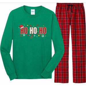 SantaS Big Ho Ho Ho And His Hat Christmas Long Sleeve Pajama Set