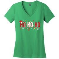 SantaS Big Ho Ho Ho And His Hat Christmas Women's V-Neck T-Shirt